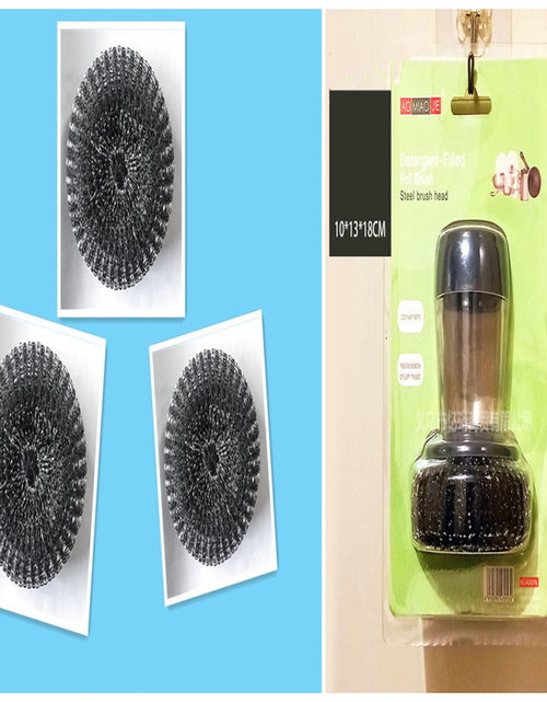 Load image into Gallery viewer, Kitchen Soap Dispensing Palm Brush Cleaner Push-type Brush Kitchen Detergent Tools
