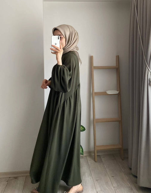 Load image into Gallery viewer, New Muslim Women&#39;s Wear Solid Color Elegant Fashion Loose Pullover Dress
