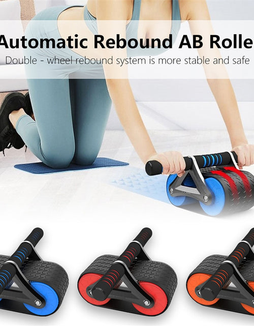 Load image into Gallery viewer, Double Wheel Abdominal Exerciser Women Men Automatic Rebound Ab Wheel Roller Waist Trainer Gym Sports Home Exercise Devices
