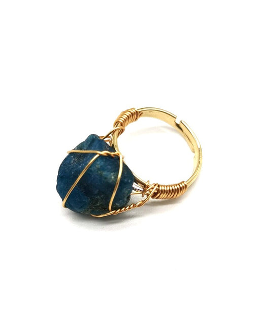 Load image into Gallery viewer, Personality Hand Wrapped Rough Stone Agate Ring
