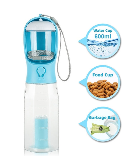 Load image into Gallery viewer, Portable Cat Dog Water Bottle Food Feeder Drinker Poop Dispenser 3 In 1 Leak-proof Multifunctional Dog Water Bottle Pet Products
