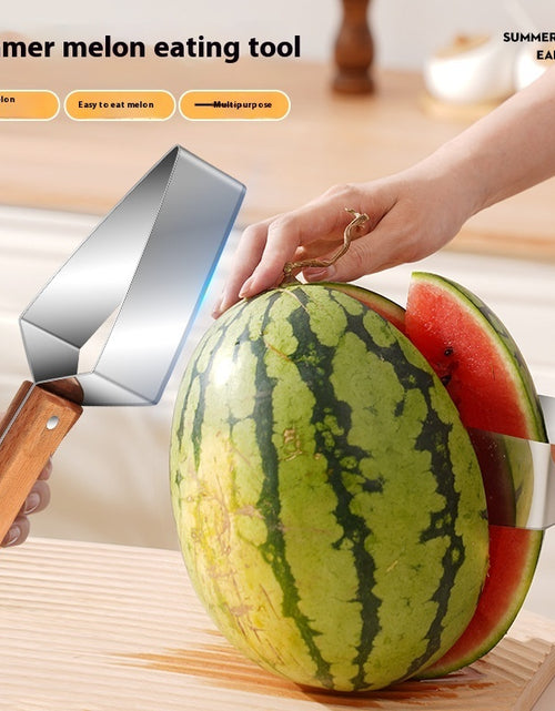 Load image into Gallery viewer, New Watermelon Splitter Watermelon Cutting Artifact 430 Stainless Steel Cutting Piece Splitter Household Melon Triangle Cutting Knife Fruit Knife Kitchen Gadgets
