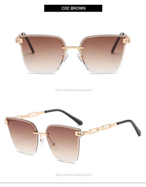 Load image into Gallery viewer, Frameless Trimming Sunglasses Metal Hollow Gradient Color Sunglasses
