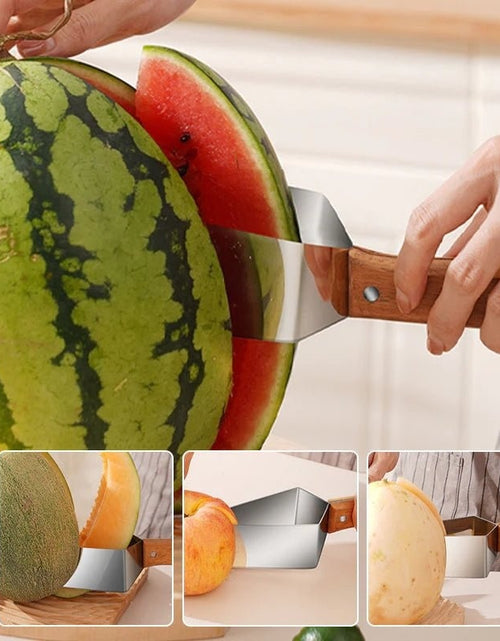 Load image into Gallery viewer, New Watermelon Splitter Watermelon Cutting Artifact 430 Stainless Steel Cutting Piece Splitter Household Melon Triangle Cutting Knife Fruit Knife Kitchen Gadgets
