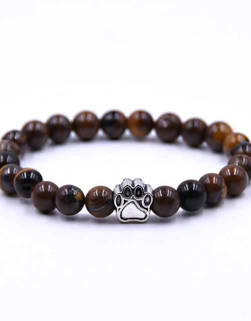 Load image into Gallery viewer, Volcanic Stone Dog Paw Bracelet Tiger Eye Stone
