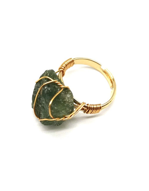 Load image into Gallery viewer, Personality Hand Wrapped Rough Stone Agate Ring
