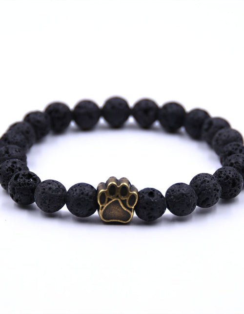 Load image into Gallery viewer, Volcanic Stone Dog Paw Bracelet Tiger Eye Stone
