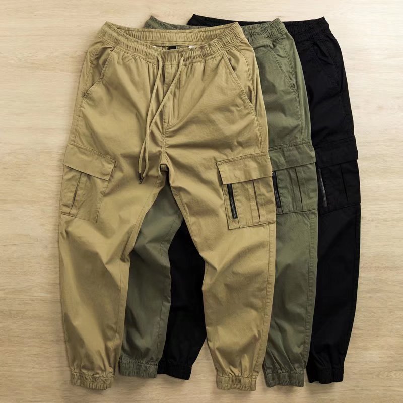 Fall Casual Pants Loose Tappered Pocket Men