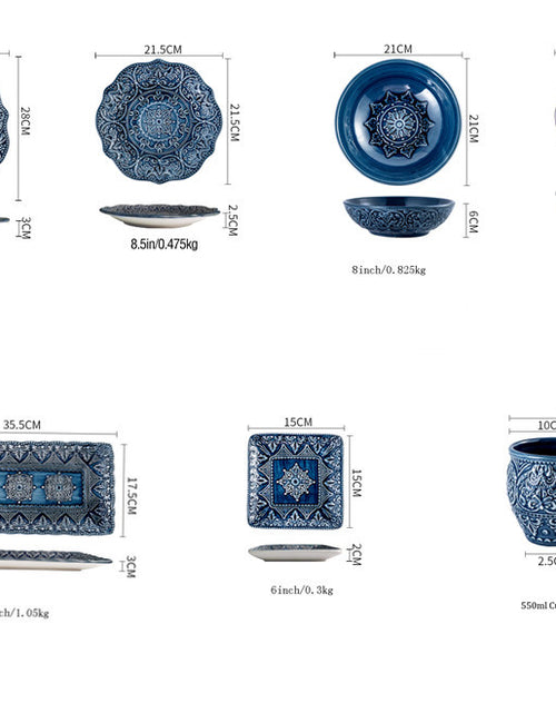 Load image into Gallery viewer, Baroque Dishware Household Bowl Nordic Style Ceramic Set Creative Personality Dishes Petal Ceramic Tableware
