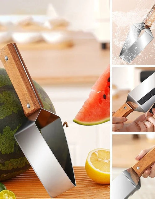 Load image into Gallery viewer, New Watermelon Splitter Watermelon Cutting Artifact 430 Stainless Steel Cutting Piece Splitter Household Melon Triangle Cutting Knife Fruit Knife Kitchen Gadgets
