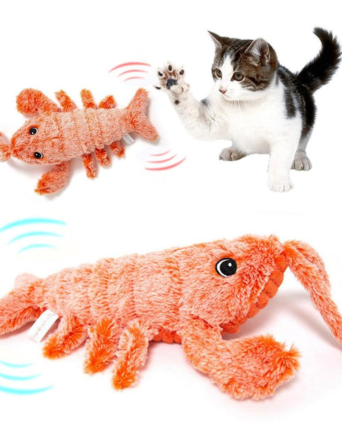 Load image into Gallery viewer, Pet Toys Electric Jumping Shrimp USB Charging Simulation Lobster Funny Cat Plush Pets Toy
